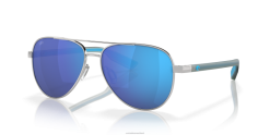 Costa Del Mar PELI Men Shiny Silver Sunglasses JD4ZT55